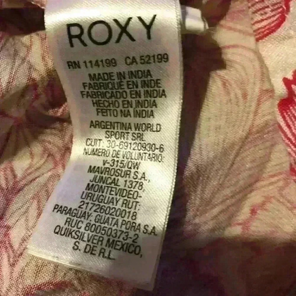 Roxy Pink Floral‎ Kimono Open Front Boho M/L - Picture 5 of 5